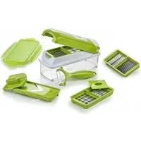 Genius Topf-Set Nicer Dicer Smart Gemüseschneider Gemüsehobel Set 10-tlg., 10 tlg. Zerkleiner für Würfel Mandoline Gemüse Obst Hobel