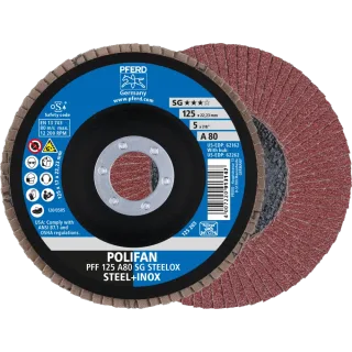 PFERD TOOLS POLIFAN Fächerscheibe PFF flach Leistungslinie SG STEELOX Stahl/Edelstahl - 67608125