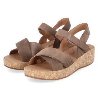 Josef Seibel Sandalen - Gr. 36 - Taupe - Rauleder