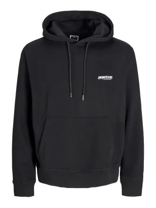 JACK&JONES - JCOUNION PRINT SWEAT HOOD NOOS black - Gr. - M