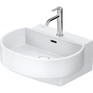 Duravit Balcoon Waschtisch 241155AA00 55 x 48 cm, weiß Hochglanz, mit Hahnloch, Überlauf, Hahnlochbank