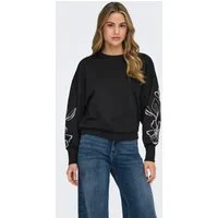 ONLY Sweatshirt ONLBROOKE L/S O-NECK FLOWER SWT Baumwollmischung, regular fit