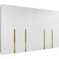 MIRJAN24 Kleiderschrank Mila I 300 (mit sechs Drehtüren) 300x52x202 cm, vier Kleiderstangen