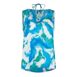 Vero Moda - Bluse für Damen, V-Ausschnitt, leger (Dresden Blau)