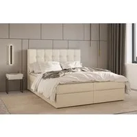 MOEBLO Boxbett Bett 05 (Polsterbett Kontinentalbett, Bonell, Topper, Doppelbett 160x200, gepolstertes Kopfteil mit Bettkasten), gepolstertes Kopfteil mit Bettkasten