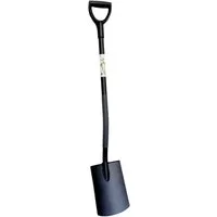 BURI Spaten Ergonomic Flachspaten mit D-Stiel schwarz Gärtnerspaten Gartenspaten