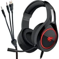 Schwaiger Gaming Over-Ear Headset GH50 2x 3,5mm Stereo Gaming-Headset (Mikrofon, PC Gamer Kophörer LED Licht Stereo Mikrofon Mikro Kopfbügel 2,2m Kabel)