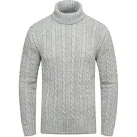 behype Rollkragenpullover BSLANA Grobstrick Zopf-Muster Winterpullover Strickpullover