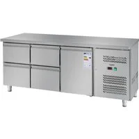 Royal Catering Kühlschrank RCKT-179/70, 84 cm hoch, 179.5 cm breit, Kühltisch 403L 4 Schubladen 1 Tür Saladette Arbeitsfläche Pizzatisch