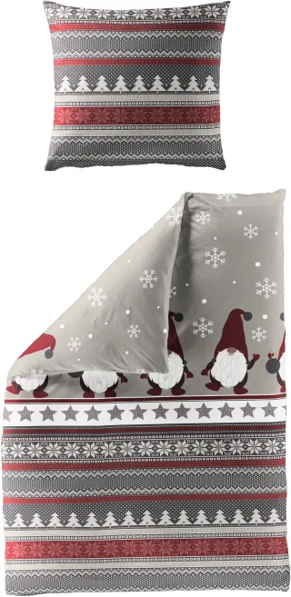 BIERBAUM Bettwäsche "Wichtel" 2 tlg. 100 % Baumwolle, Biber, unterschiedliche Weihnachts-Designs