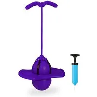 relaxdays Hüpfspielzeug Pogo Ball mit Griffen für Kinder, lila