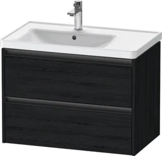 Duravit Ketho.2 Waschtischunterbau wandhängend Eiche Schwarz Matt 784x455x549 mm - K25285016160000 K25285016160000