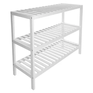 Begryf Schuhregal, Weiß, Holz, Bambus, Rechteckig, 70x55x26 cm, Garderobe, Schuhaufbewahrung, Schuhregale