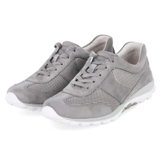 Gabor Low Sneaker - Gr. 38,5 - Grau - Leder & Textil