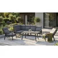 Gardissimo Gartenlounge-Set Lugano Dining Ecklounge Set, (Spar-Set, 3-tlg., 1 Eckelement + 1 Sessel + 1 hoher Tisch), mit stufenlos verstellbaren Rückenlehnen