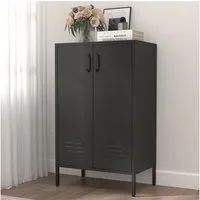 OKWISH Aktenschrank Metall-Aufbewahrungsschrank (mit 2 Türen & 2 verstellbaren Regalen, 1-St., 65*35*106.6cm)