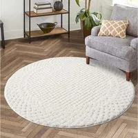 Carpet City Hochflor-Teppich FOCUS627, rund, Höhe: 20 mm, Boho-Teppich, Hochtief-Muster/ 3D-Effekt, für Wohnzimmer, Schlafzimmer