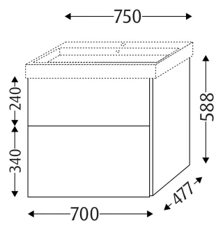 Sanipa Waschtischunterbau mit Auszügen 3way BS49778