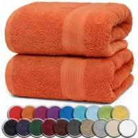 NatureMark Badetuch 2er-Set Frottier Badetücher 100x150cm, 100% Baumwolle (2-St), Premium Qualität, BADETUCH, Bade-Handtuch, 100x150cm
