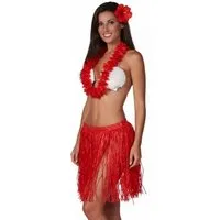 Funny Fashion Kostüm Hawaii Kostüm Set Flower 3-tlg. - Rocklänge 60 cm