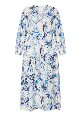 Robe Légère - Sommerkleid beige/blau - Gr. - 44