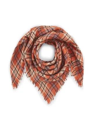 Tuch aus hochwertiger Wolle mit Karomuster orange - Gr. - one size