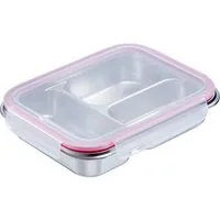 WESTMARK Lunchbox Edelstahl Lunch Box/ Frischhaltedose, geteilt, 280 + 280 + 4, Edelstahl 18/8, Polyprophylen (PP), Silikon, (1-tlg), Made in Germany, 5 Jahre Garantie