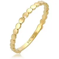 Elli Premium Fingerring Plättchen Rund Stapelring Geo Basic 375 Gelbgold, Kreis