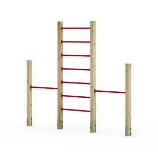 Kletterleiter mit Doppel-Reck FIT Tumble 409 - Hochwertiges Spielgerät für Garten mit 2,40 m Höhe und flexiblen Stangen von 90-125 cm - Wickey