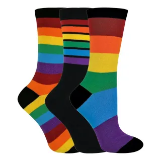 Childrens Kinder 3 Paar gestreifte Regenbogen Design lässig Schule Socken
