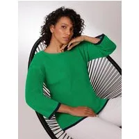 creation L Strickpullover Lyocell-Baumwoll-Pullover 3/4-Arm Rippoptik