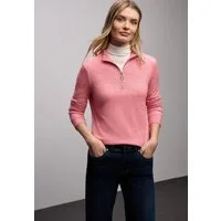 STREET ONE Langarmshirt mit Rippstruktur und Zipper