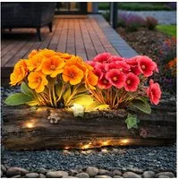 GLOBO LIGHTING LED Solarleuchte, LED-Leuchtmittel fest verbaut, Warmweiß, Solar Pflanzgefäß Beleuchtet Blumentopf Deko Licht
