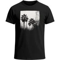 Neverless Print-Shirt Herren T-Shirt Palmen Fotoprint Vintage Style Frontprint Beach Sommer mit Print