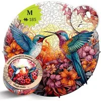 MagicHolz Puzzle Fröhliche Kolibris Mandala Holzpuzzle (2D), 185 Puzzleteile
