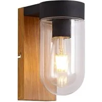 Brilliant Außen-Wandleuchte Cabar, ohne Leuchtmittel, Außenwandlampe holz dunkel/schwarz