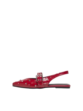 ONLY SHOES - ONLAURA-5 PU SLINGBACK BUCKLE BALLARINA High Risk Red - Gr. - 37