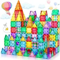 POPOLIC 42 Stück magnetisches Bauset, Magnetische Konstruktionsbeläge Magnetspielbausteine, (1 St., Starke Adsorption, Hoher Haftkraft), STEM-Lernspielzeug für Kinder im Alter von 3+