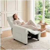 HOMCOM Relaxsessel Fernsehessel mit Liegefunktion, TV Sessel mit Taschenfedern (Set, 1-St., 1), 135° Liegefunktion, Seitenfächer, 5-Min.-Aufbau
