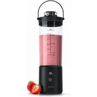 Arendo Smoothie-Maker Kabelloser Blender 450 ml, tragbarer Mixer, Mobiler mini Standmixer, 110 W, mit Tragegriff, 110 W, 0,45 l Trinkflasche, Edelstahlmesser