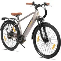 HILAND E-Bike Hiland E-Bike 26 Zoll mit Federgabel und Doppelscheibenbremsen, Heckmotor, 280,8 Wh