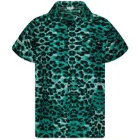 King Kameha Hawaiihemd Leopard Funky Hawaii-Hemd Herren Kurzarm Front-Tasche Stylish Unisex