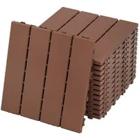 FIVMEN Terrassendielen 30x30cm Fliesen Balkonfliesen Terrassenfliesen in Holzoptik, Braun, (55-St), für Terrassen, Gärten, Schwimmbäder