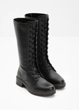 bonprix Schnürstiefel, schwarz, Gr.40, Vielseitig kombinierbarer Schnürstiefel für den Winter