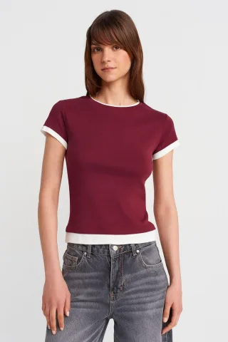 Damen Slim Fit Baumwoll Rundhalsausschnitt T-Shirt