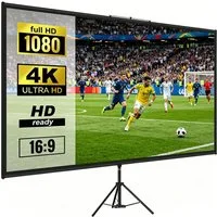 FANNOU Leicht und Kompakt Stativleinwand (Beamer Leinwand mit Stativ, Tragbar ProjektionLeinwand)