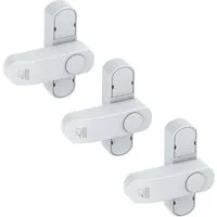 BASI Fensterzusatzschloss Fenstersicherung (Spar-Set, 3 St), 1-flügelige Fenster, Sperrbügel, Druckknopfsicherung, Weiß, 3 Stück