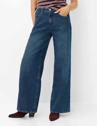 Brax Damen Five-Pocket-Hose Style MORGAN USED DARK BLUE, denim dunkelblau, Gr. 44K