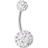Paletti Bauchnabelpiercing Bauchnabelpiercing aus Chirurgenstahl transparenten Kristallen, Kugeln mit vielen klaren Steinen