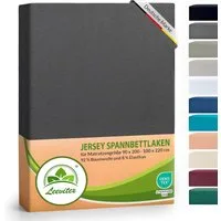 leevitex® Spannbettlaken Luxus, verschiedene Größen, Stoffgewicht 250 g/m², 40 cm Steghöhe, Jersey-Elasthan, Gummizug: rundum, (1 Stück), OEKO-TEX® Standard 100 Zertifikatsnummer 10.HTR.85321 zertifiziert